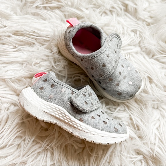 Carter'sGray Heart Velcro Toddler Shoes